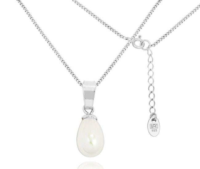 1500 naszyjnik srebrny z perełkami ślubny