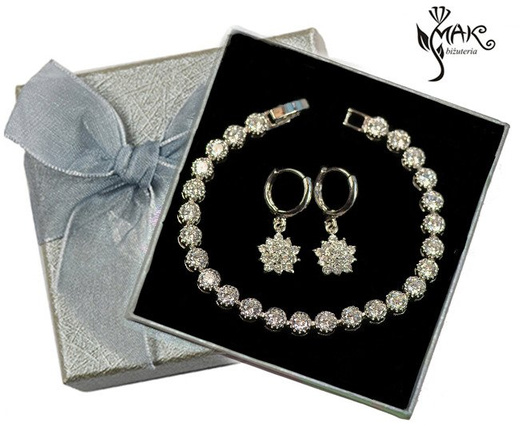 Kpl870 komplet ślubny, biżuteria ślubna z cyrkoniami k599/520 b599/543