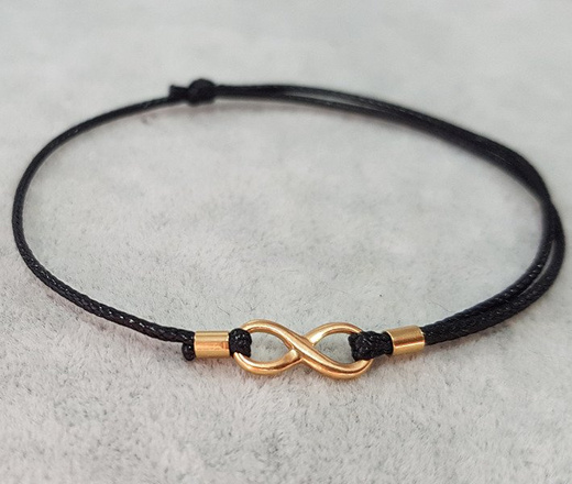 1029 bransoletka ze znakiem nieskończoności złota na sznureczku infinity