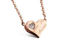 N  599/514 NASZYJNIK różowe złoto, celebrytka, serduszko  z cyrkonią, możliwość grawerunku