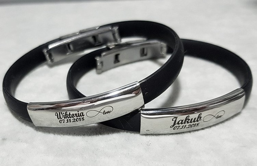 BR345 Komplet BRANSOLETEK Z GRAWEREM DLA PARY