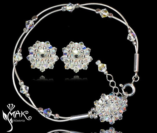 W634 biżuteria ślubna Swarovski WISIOREK CRYSTAL AB