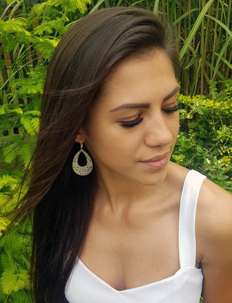 480/85 kolczyki ażurowe srebrne łezki