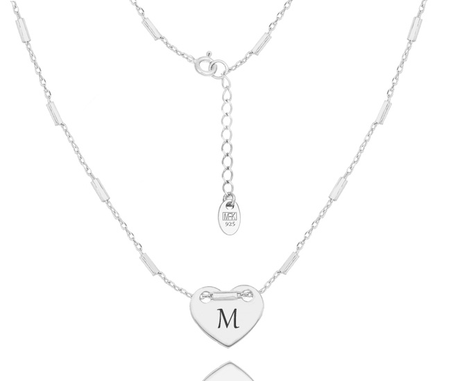 1453 naszyjnik srebrny 925 grawerowany z serduszkiem
