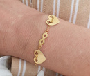 1178  bransoletka grawerowana złota srebro 925 serce Swarovski Elements infinity
