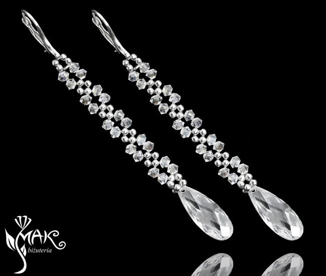 568 biżuteria ślubna kolczyki crystal