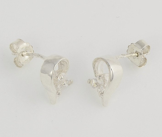 480/137 komplet srebrny w ażurowy z kwiatuszkami z cyrkonii