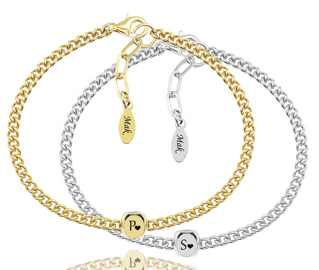 1494 bransoletki dla pary kostki  z grawerunkiem stalowa