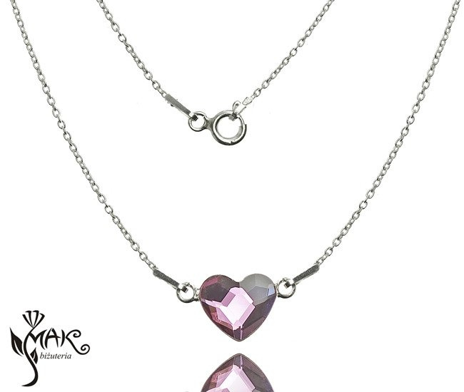 NK552 NASZYJNIK SWAROVSKI 10 MM crystal antiqupink