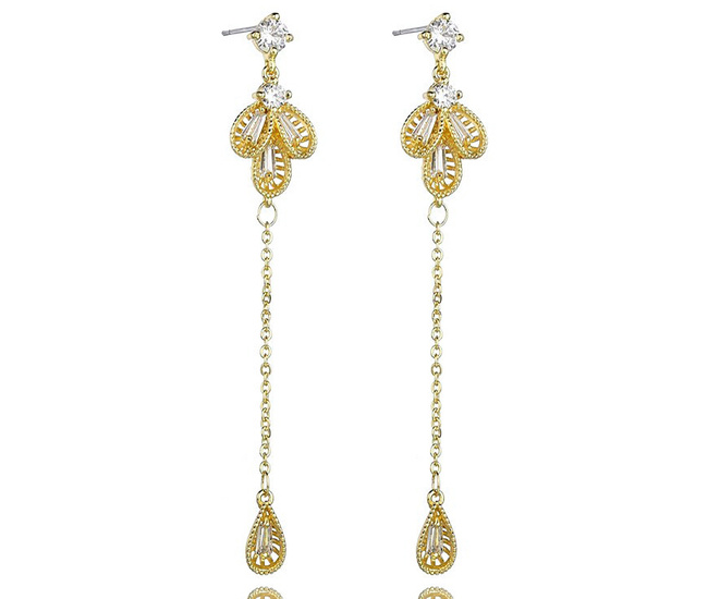 Kol 599/1042 KOLCZYKI pozłacane ażurowe cyrkonie crystal