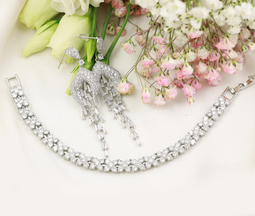 1508 komplet ślubny biżuteria z cyrkoniami b599/926 k686/2