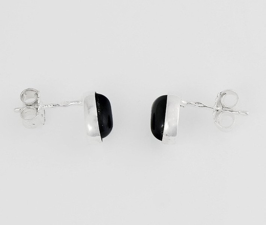 480/128 kolczyki srebrne owalne onyks