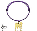 BR842 bransoletka na sznureczku pies złota husky grawer