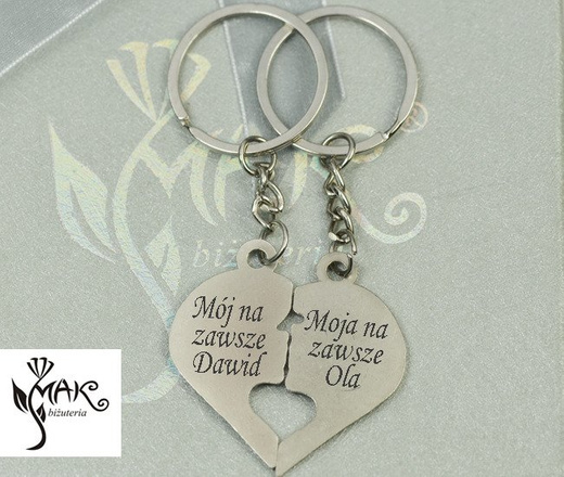 Bk918 BRELOKI DO KLUCZY Serce dziewczyna chłopiec