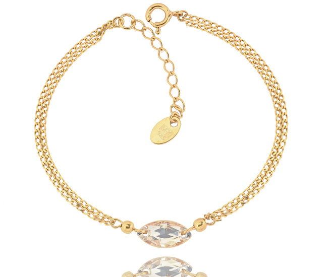 1449 bransoletka srebrna 925 pozłacana kryształek