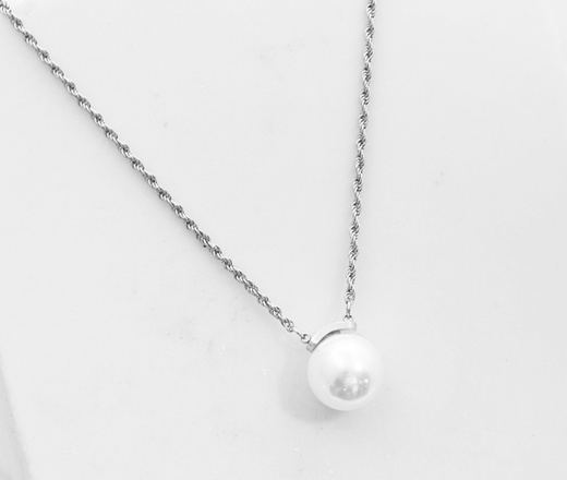 Srebrny naszyjnik z perłą 1857/7