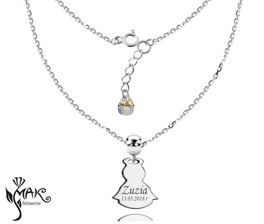 927/1 komplet Swarovski Elements srebro 925 urodziny komunia