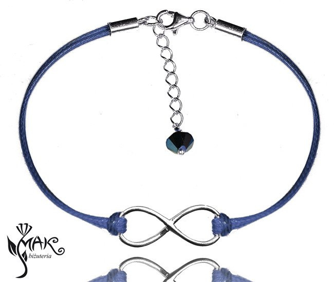 BR618 BRANSOLETKI INFINITY, NIESKOŃCZONOŚĆ 925 granat