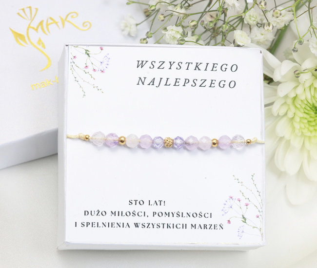 Zestaw urodzinowy bransoletka z ametystem 1873/18