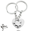 BK915 Breloki do kluczy dla zakochanych serce puzzel grawer