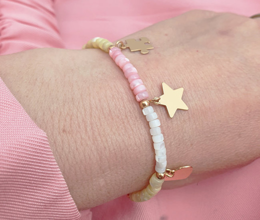 1401 Bransoletka z grawerem trzy zawieszki