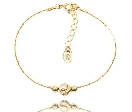 1306/1 komplet srebrny 925 pozłacany z kuleczkami