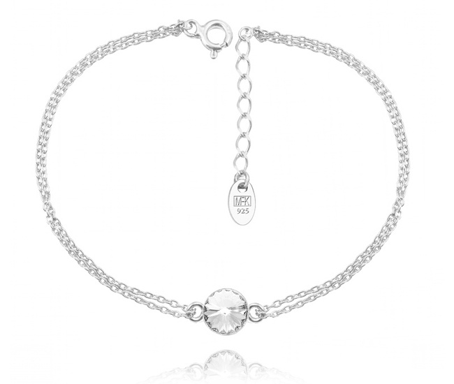 1498 bransoletka srebrna 925  z cyrkonią