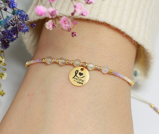 Bransoletka stalowa amazonka miesiąc świadomości raka piersi 1624/4