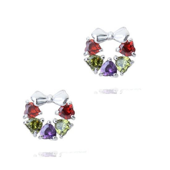 Kol  599/396 KOLCZYKI cyrkonie 3 kolory  sztyft