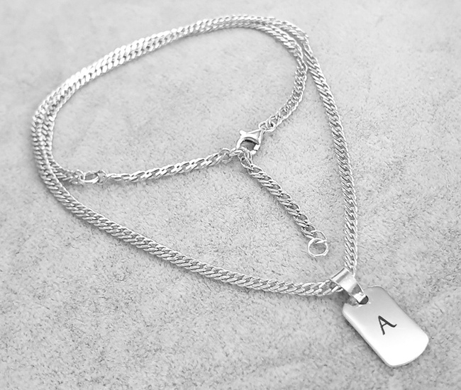 1531 Nieśmiertelnik srebrny 925 z grawerem rozmiar S MINI dla chłopaka