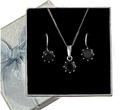 480/135  komplet srebrny z czarnymi cyrkoniami