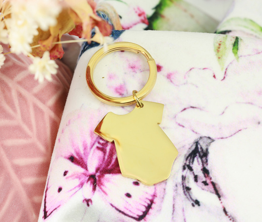 1559/6 brelok do kluczy z Twoim grawerunkiem pozłacany ubranko