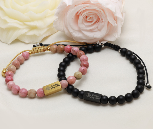 bransoletka męska z onyksem 1750/1 i grawerunkiem