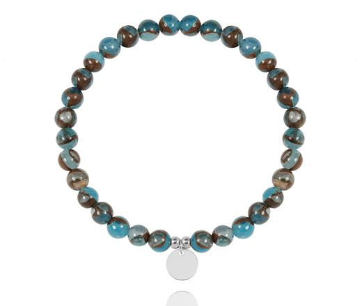 1628/6 bransoletka męska stalowa z grawerem jaspis