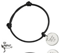BR822 /6 BRANSOLETKA z grawerem na sznureczku kółko