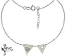 Nk748 naszyjnik celebrytka trójkąt srebro 925 2 blaszki