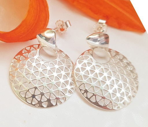 480/82 kolczyki ażurowe srebrne koła