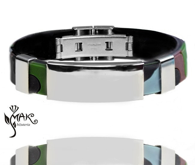 BR829 BRANSOLETKA Z GRAWEREM moro męska stalowa