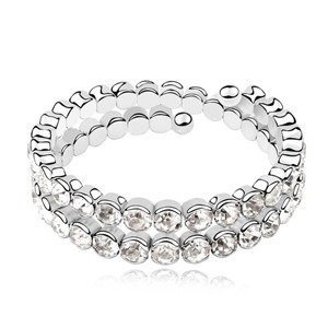 BR599/323 BIAŁE ZŁOTO CYRKONIE BRANSOLETKA