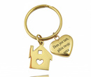 1559/2 brelok do kluczy z Twoim grawerunkiem pozłacany dom