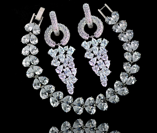 1511komplet ślubny biżuteria z cyrkoniami b599/427 k686/5