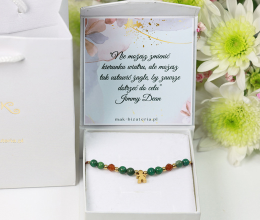 1733/16 bransoletka z grawerem jadeit afrykański