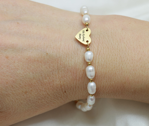 Bransoletka z sercem grawerowanym dla mamy preły 1895