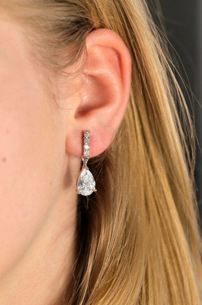 Kol 599/78 kolczyki kryształy białe złoto