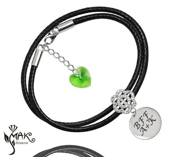 BR773 BRANSOLETKA Z GRAWEREM, srebro Swarovki Elements