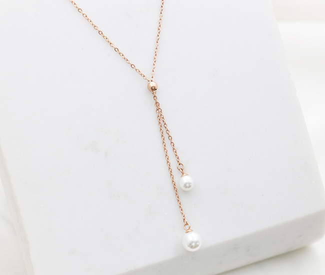 Naszyjnik różowe złoto i perły 1857/8