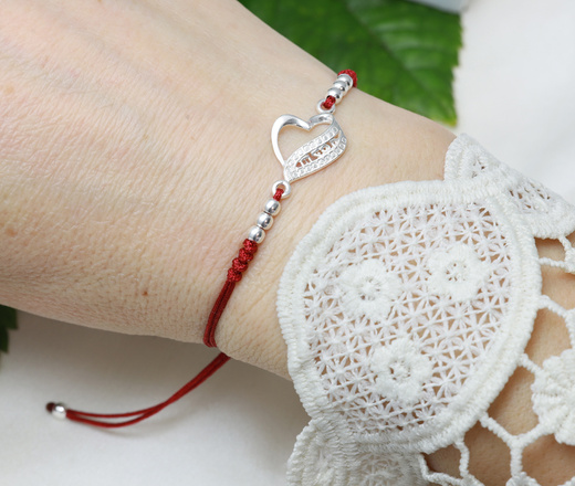 bransoletka srebrna 925 z sercem zestaw 1899/1