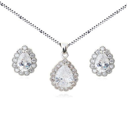 Kpl882 komplet ślubny, biżuteria ślubna z cyrkoniami (k599/577 + b599/753)