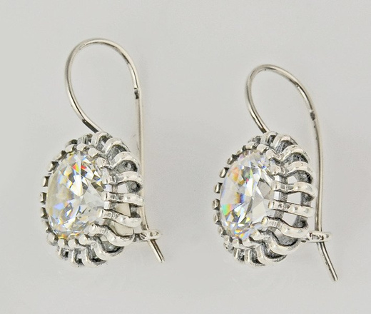 480/190 kolczyki srebrne z błyszczącą cyrkonią