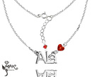 BR905 NASZYJNIK z imieniem serduszko Swarovski Elem. 100% SREBRO